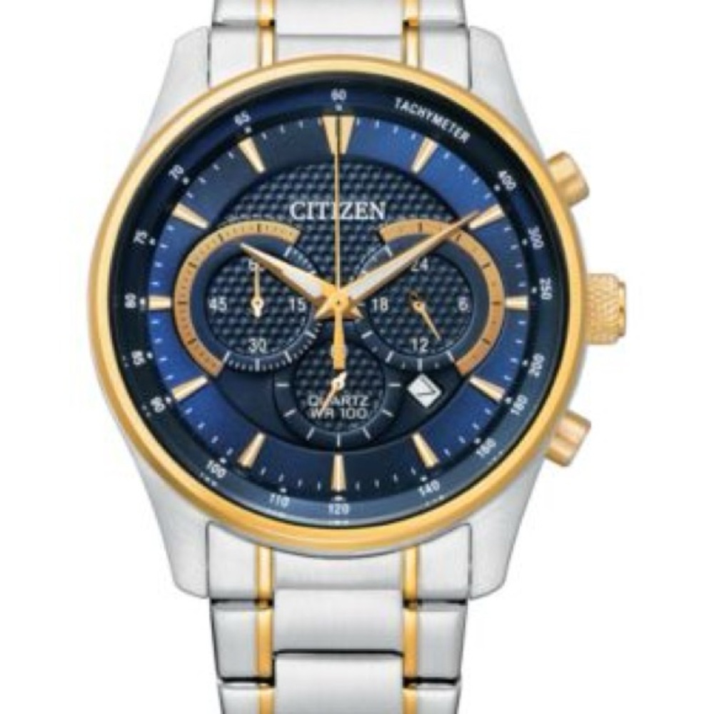 Citizen Navy and Gold Watch